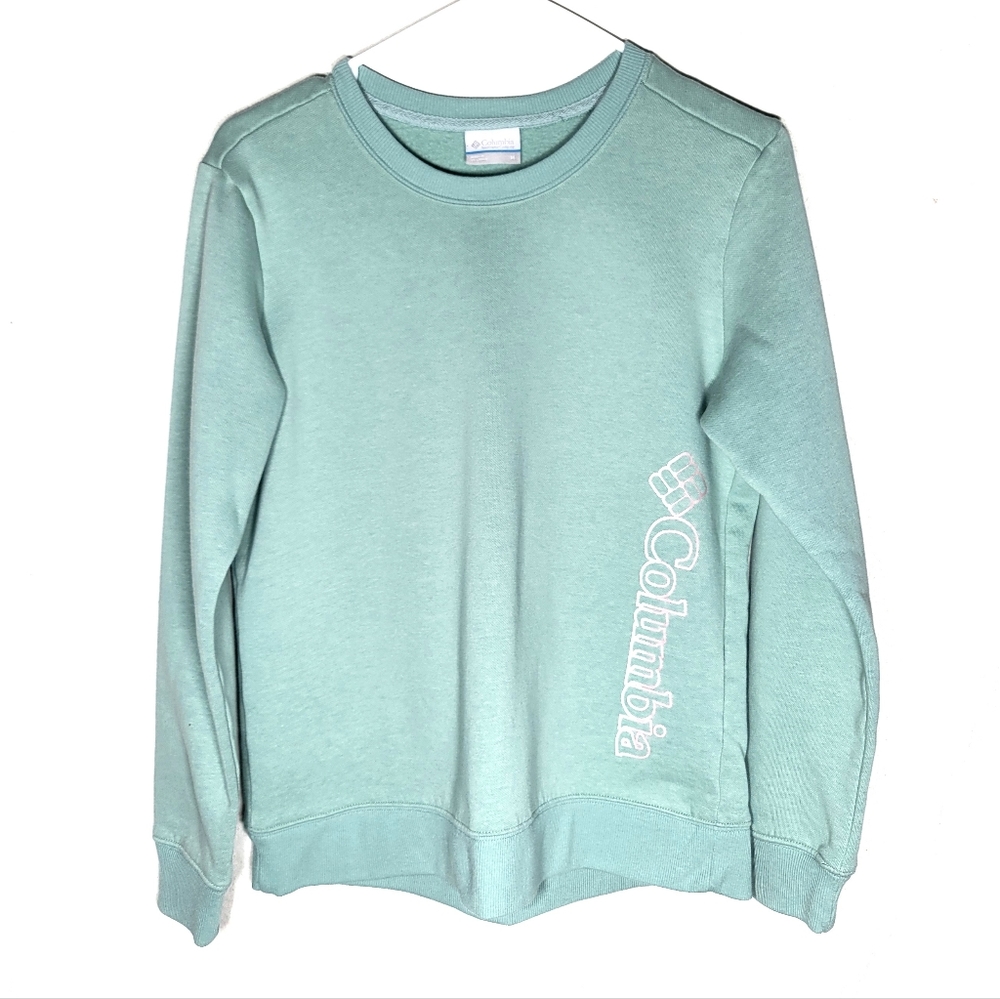 Columbia crewneck sweatshirt M teal longsleeve medium blue women's